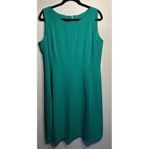 Jones New York Women's Green Sleeveless Career Dress Back Zip  Sz 16